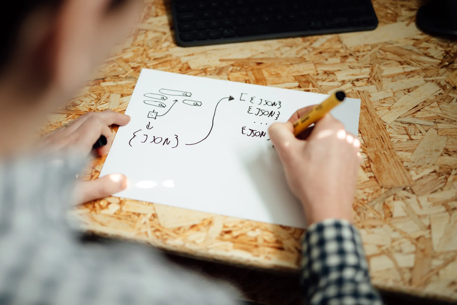 Two people sketching together